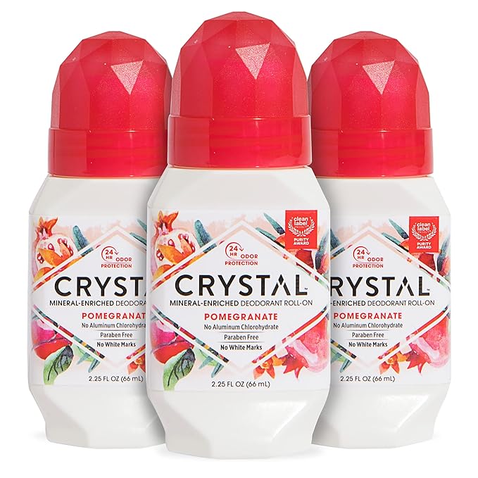 Crystal Mineral Deodorant RollOn Body Deodorant With 24