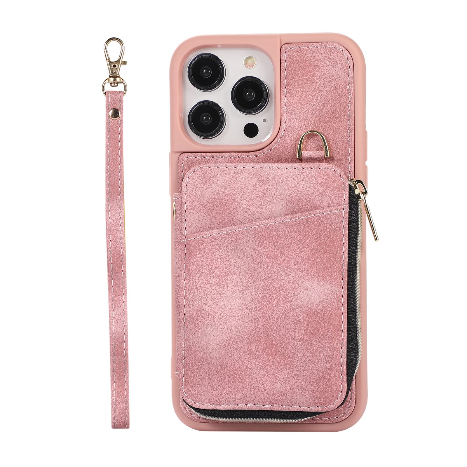 Leather Phone Case for iPhone 15/15pro/15pro Max/15 Plus/15 Back Cover Zipper Wallet Card…