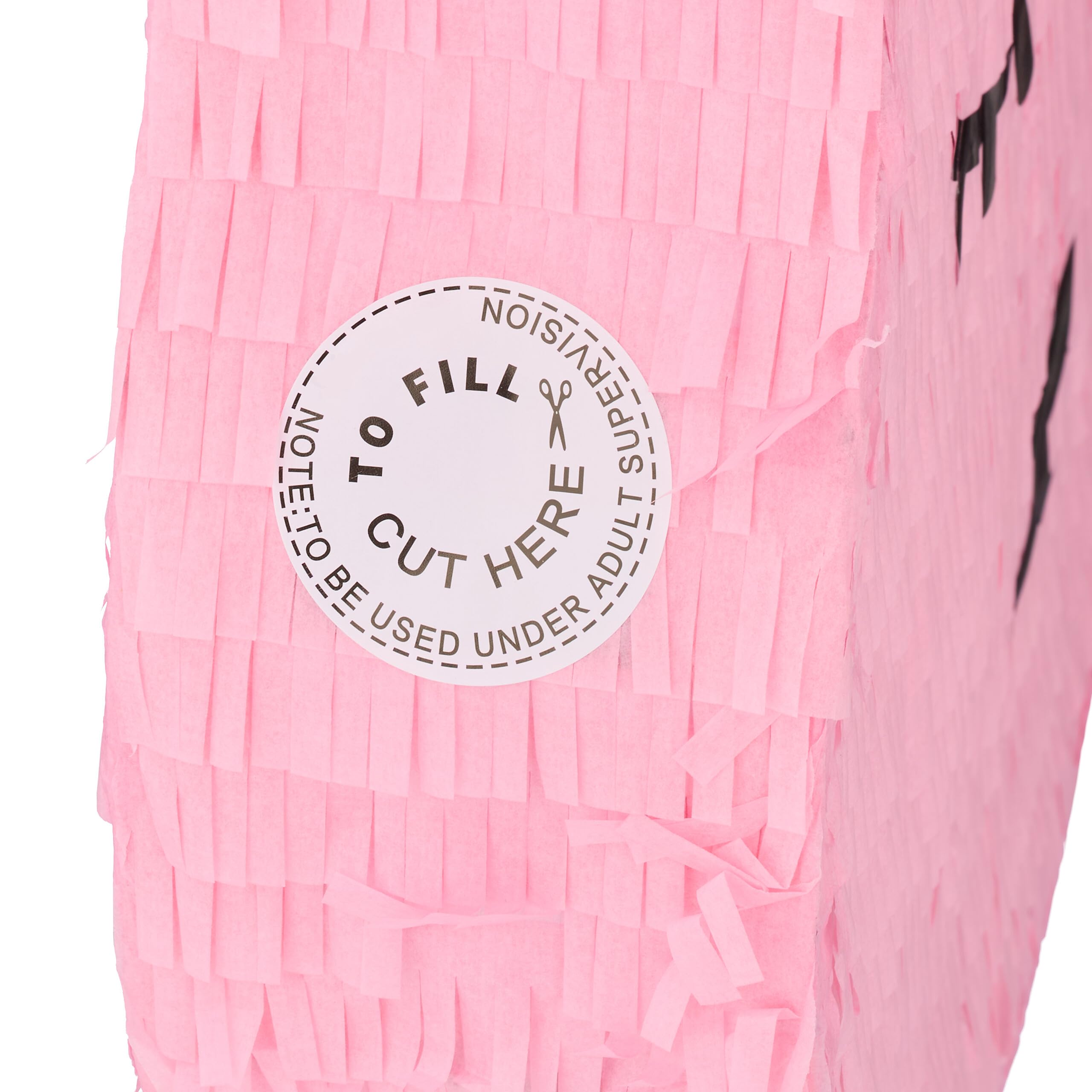 Relaxdays Pignatta Gatto, Piñata Vuota, Set con Bastone e Maschera, Gioco Compleanno Bambini HLP: 34 x 37 x 9,5 cm, Rosa
