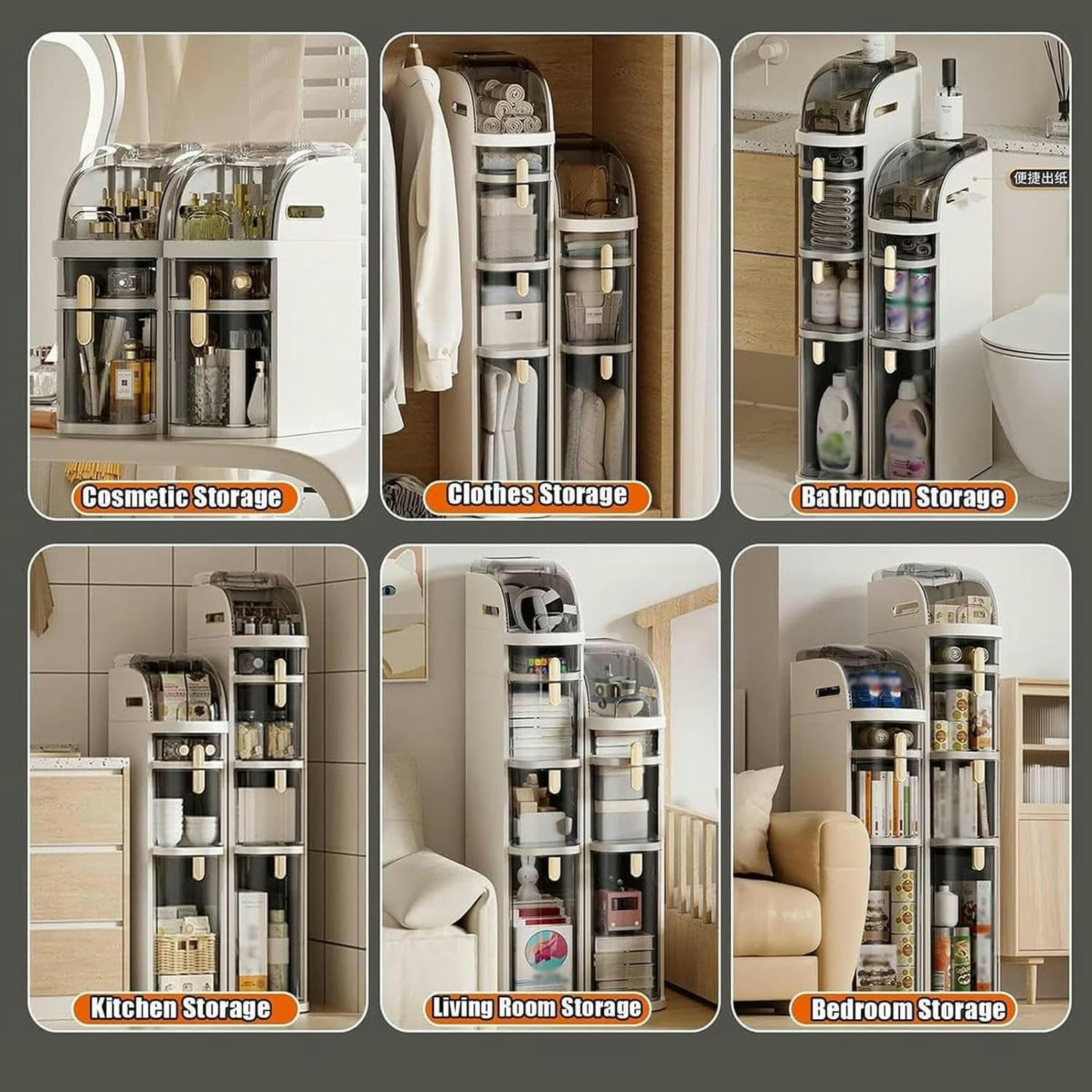 Cajones de almacenamiento apilables, carrito de almacenamiento Delgado con ruedas, gabinete de piso de esquina para almacenamiento de baño, gabinete de almacenamiento de