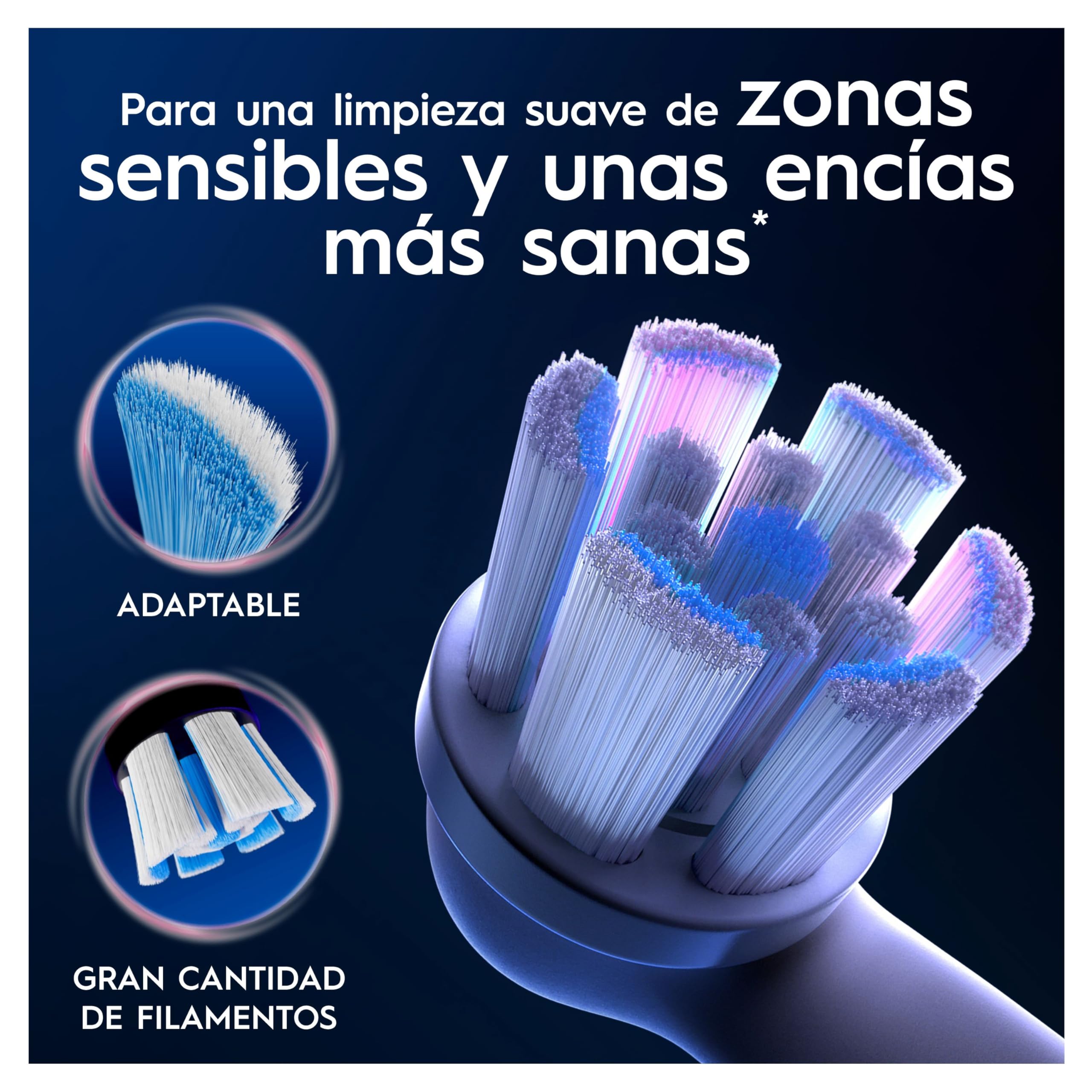 Oral-B iO Gentle Care Cabezales de Recambio Originales, Pack de 8, Blanco, para Cepillos Eléctricos Oral B iO, Encías Sensibles
