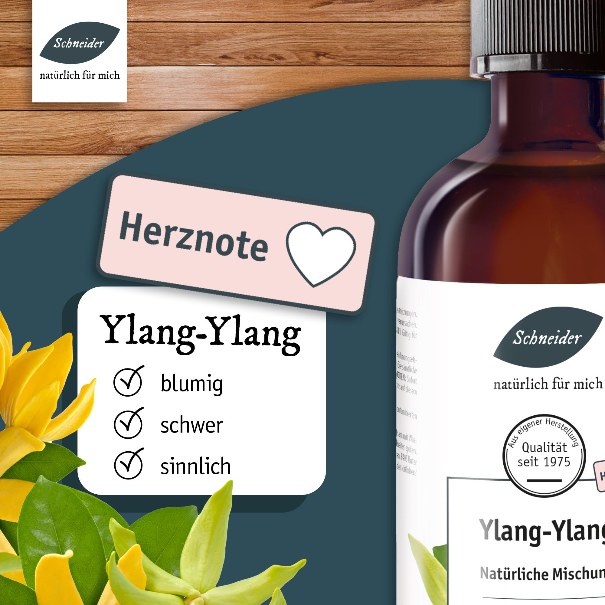 Saunabedarf Schneider Ylang-Ylang-Öl – ätherische Ölmischung naturrein – 100 ml Inhalt – wohltuender Lufterfrischer