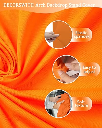 Miniatura 2 de DECORSWITH Funda para telón de fondo de arco, cubierta de fondo de arco de 4 pies, 6.70 oz, tela de seda de leche elástica en 4 direcciones,