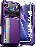 Vista 82 de ATATOO Funda tipo cartera para iPhone 16 con tarjetero (almacena 3-5 tarjetas) [bloqueo RFID] y funda deslizante para cámara, protección de grado