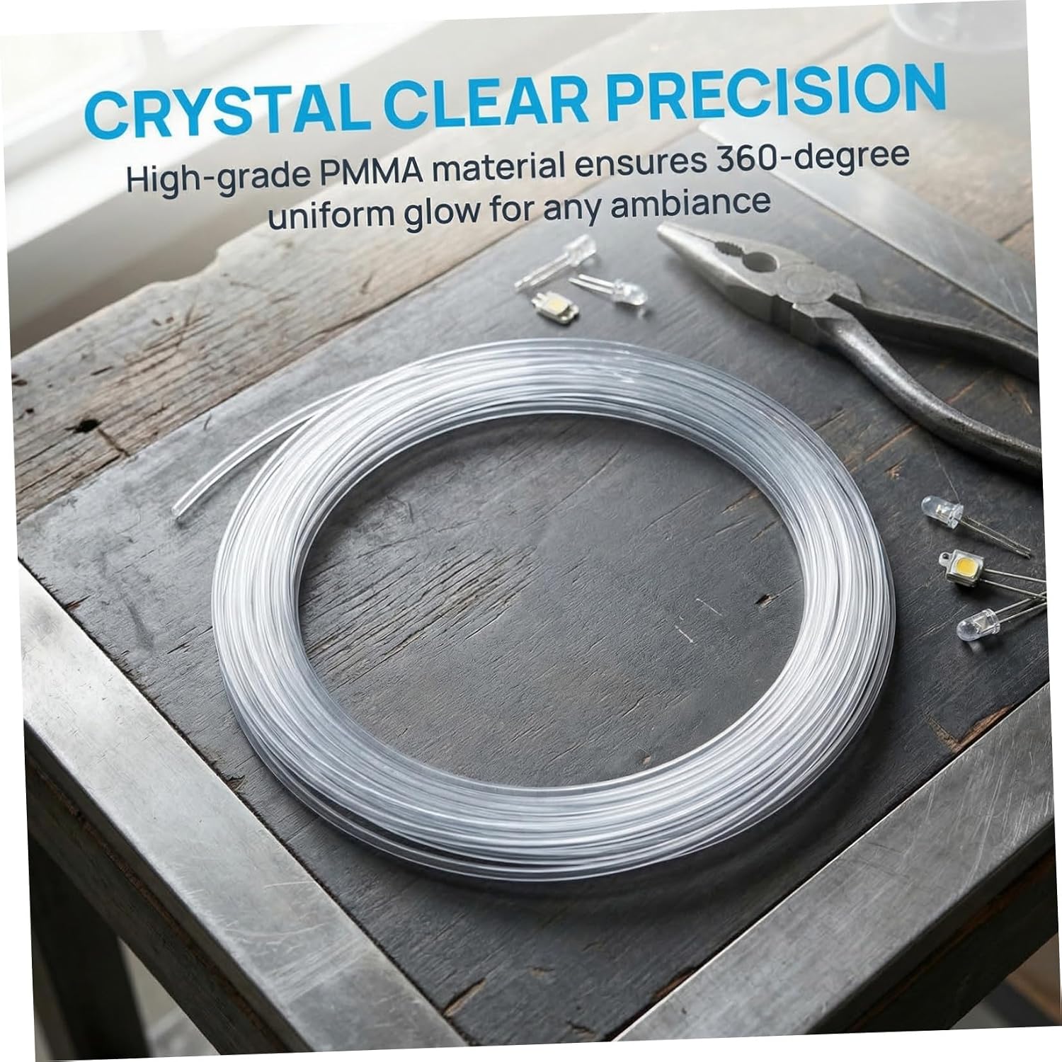 Pmma Side Glow Fiber Optic Light Guide Strip Φ3.0mm Solid Fiber Optic Cable for Interior Decorative Lighting Home and Craft Atmosphere