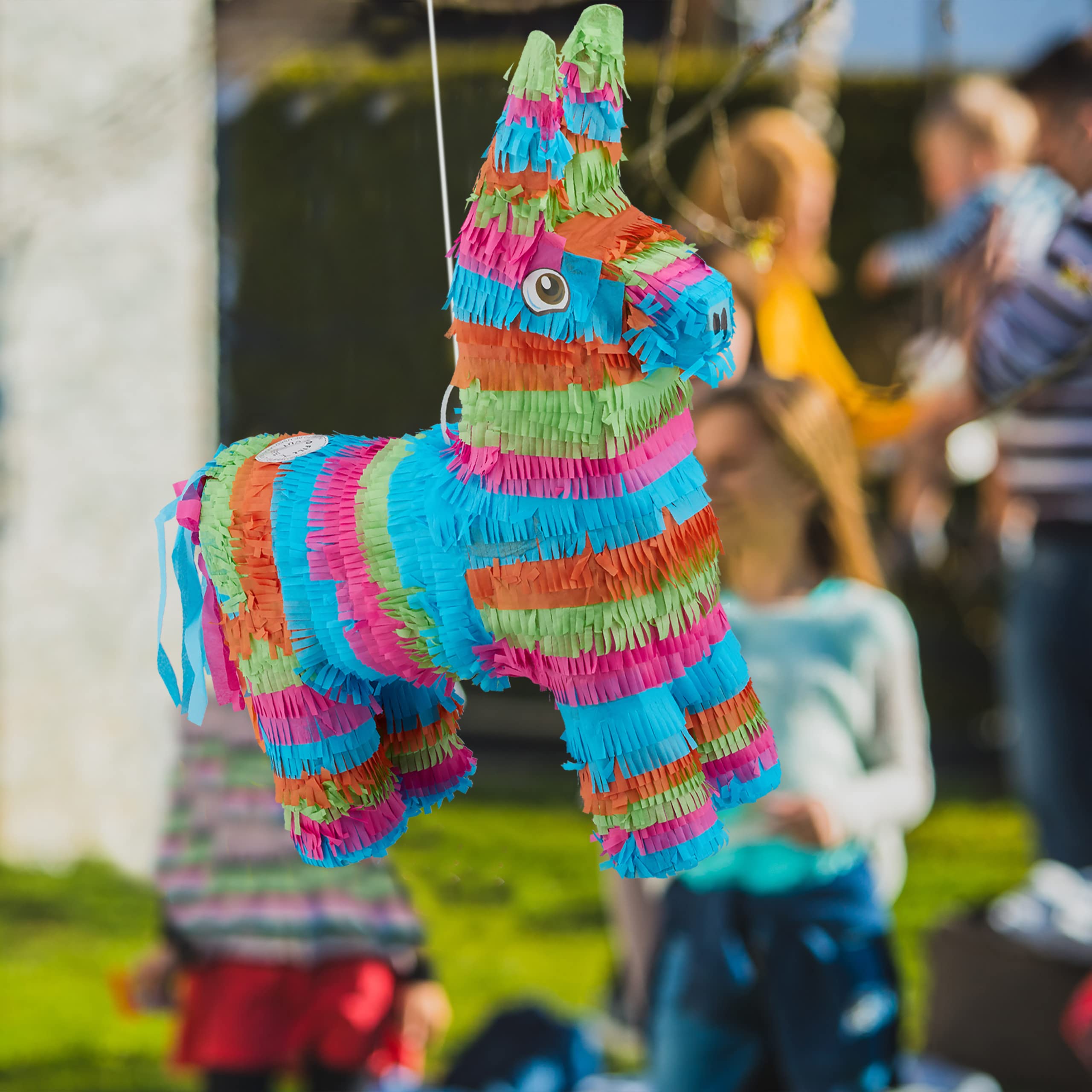 Relaxdays Pignatta Asinello, Pentolaccia a Forma di Animale da Riempire, per Bambini, Party & Compleanni, Colorata