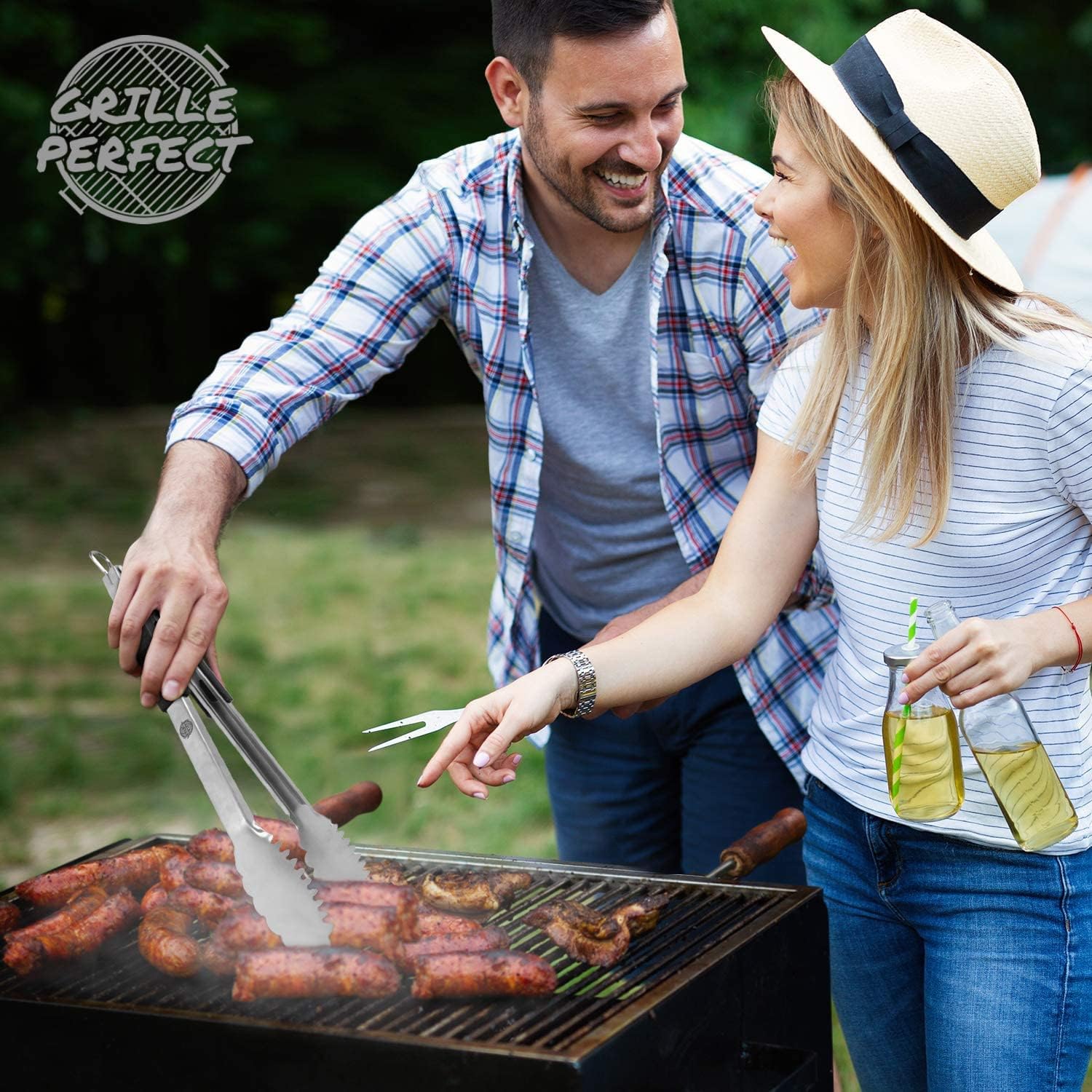 Review Digital Meat Thermometer and Heavy Duty Tongs BBQ Tools for