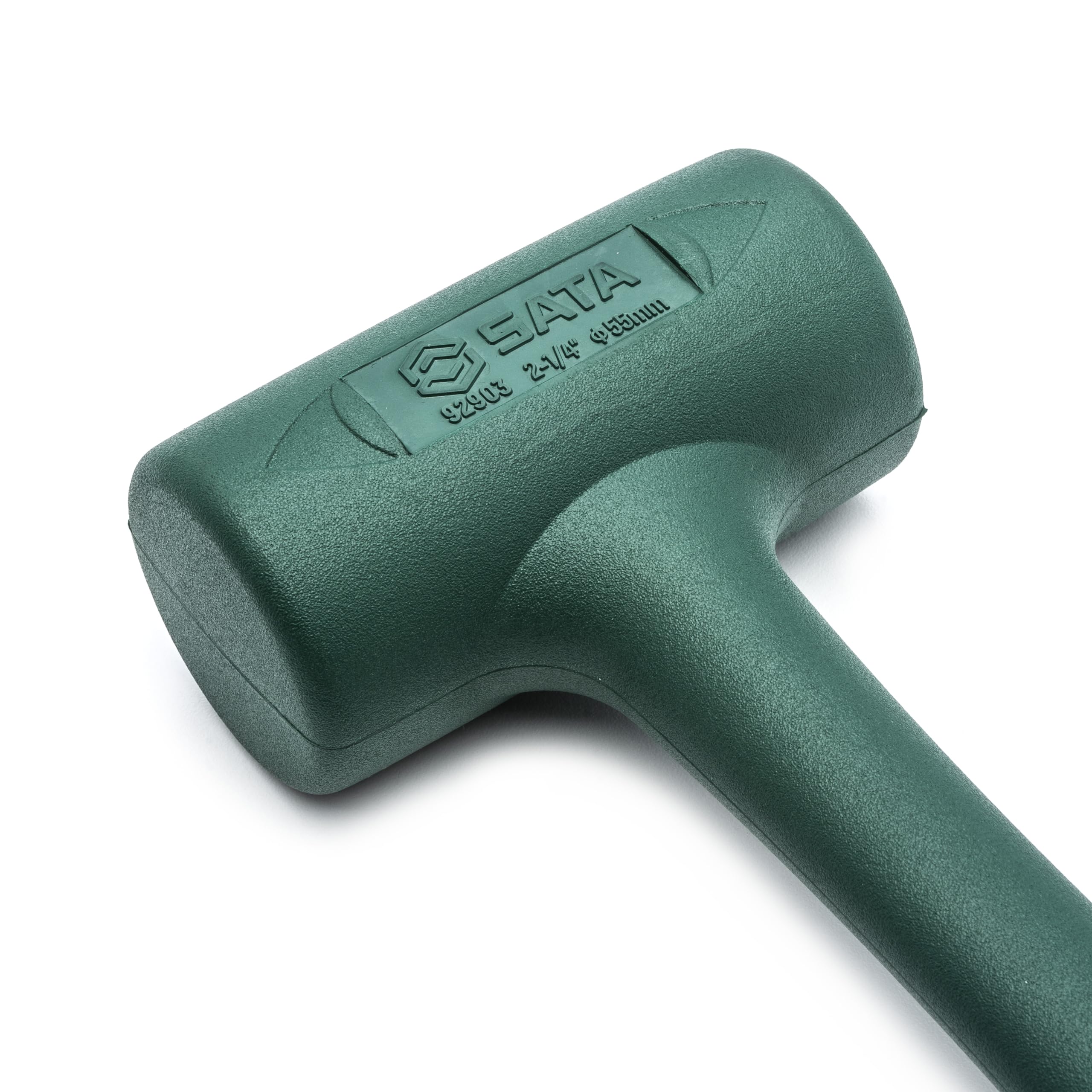 SATA ST92903SC - Martello morto, 350 mm, con testa da 55 mm/1.050 g, con testa in gomma morbida che assorbe gli impatti, verde