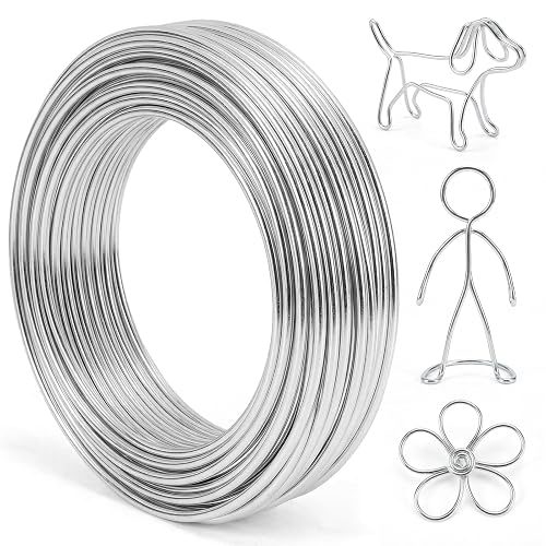 3mm 33 Feet Aluminum Craft Wire, Bendable Armature Wire, Mental Silver Bendable Wire for Sculpting, DIY, Crafting, Jewelry Making, Modelling, Bonsai Training, Doll Making (1 Roll) (3mm × 10m)