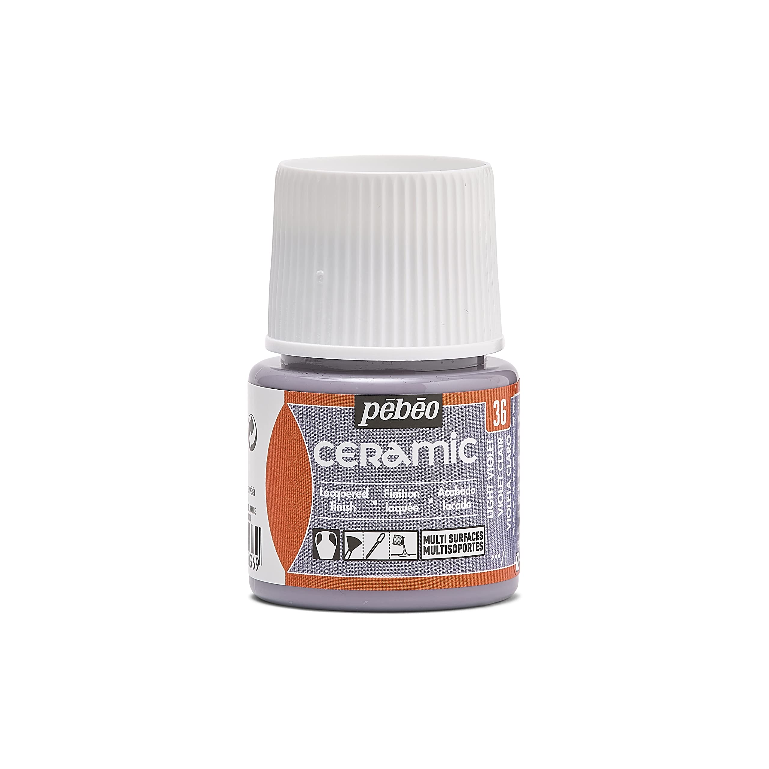 Pebeo - Ceramica - Colore Opaco Per Terracotta, Ceramica - Flacone Da 45 Ml - Viola Chiaro-image