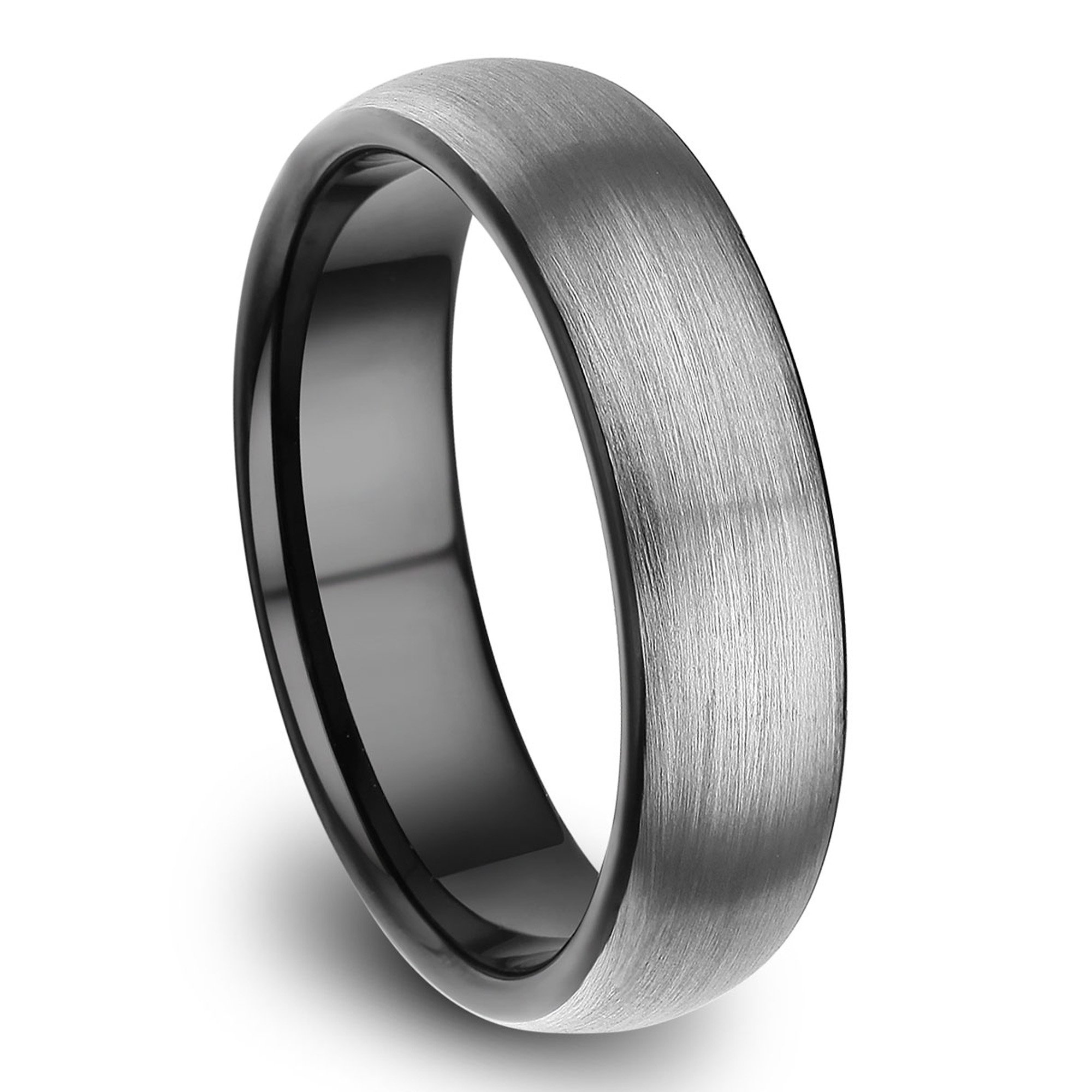 Tungsten Rings for Men Wedding Band 6mm 8mm Black Blue Comfort fit Brushed Perfect Quality Size 7-14 (Gift Box)