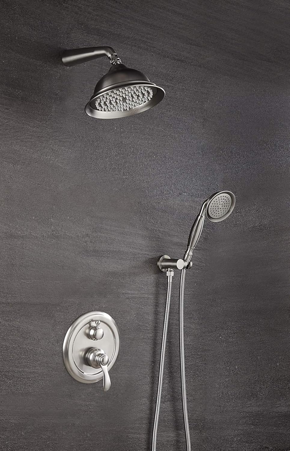 Get Discount 70% Price AUKTOPT Shower System, Bathroom Rain Mixer Shower Faucet Set with Shower Head and Handheld Shower, Brushed Nickel(Contain Shower Trim Kit with Rough-In Valve) Super Cheap 🛒 AUKTOPT Shower System, Bathroom Rain Mixer Shower Faucet Set with Shower Head and Handheld Shower, Brushed Nickel(Contain Shower Trim Kit with Rough-In Valve)