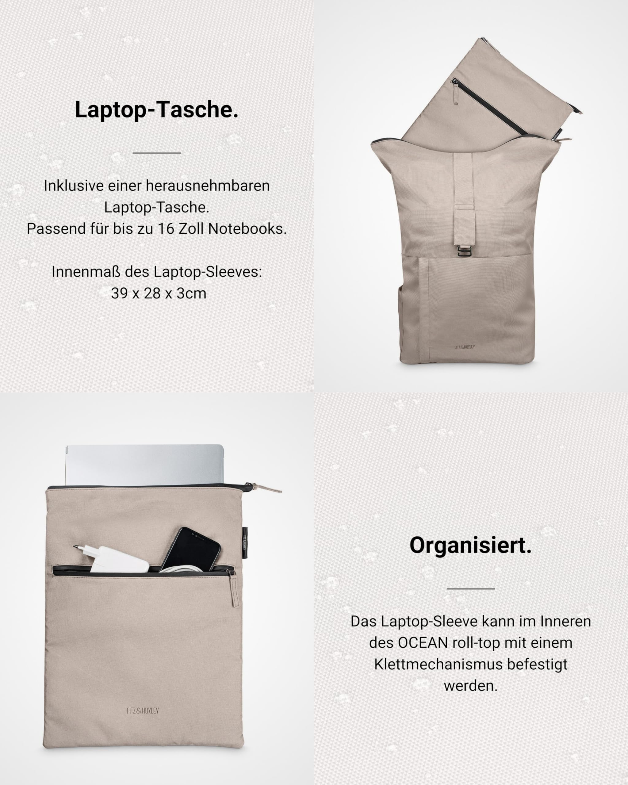 Ocean Rolltop Big Rucksack 30L Damen Herren Laptopfach