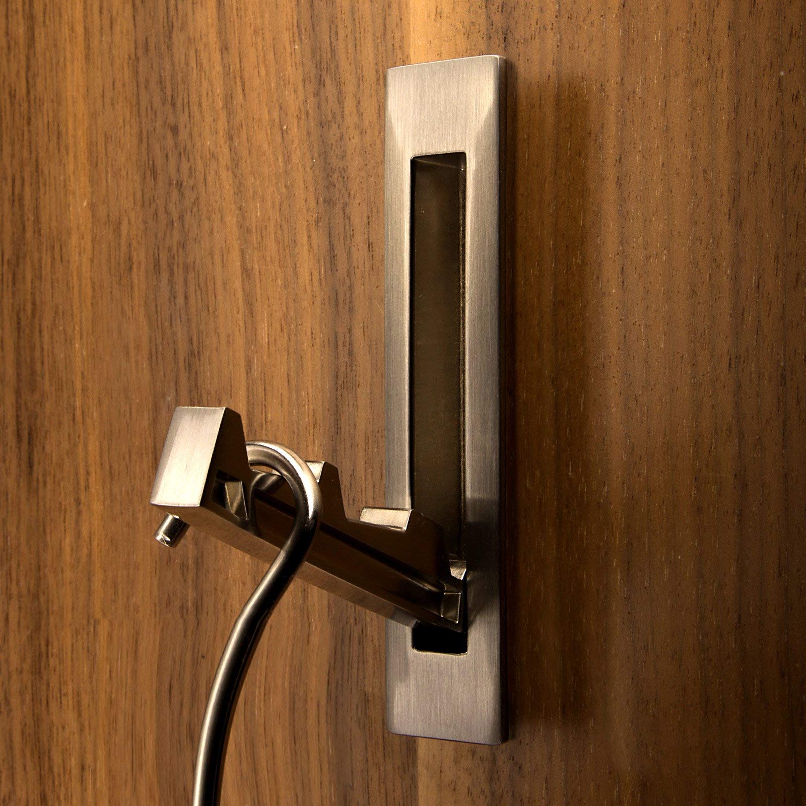 SO-TECH Klapphaken Zilly Zum Einlassen – Chrom Poliert, Metall, 80x20mm, Ausladung 61mm
