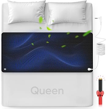 FENBAS Grounding Mat for Bed, Enjoy The Grounding Effect Indoors, for Better Sleep, Pain and Stress Relief, PU Grounding Mat Set with Grounding Cord and Test Pen 2760 Queen