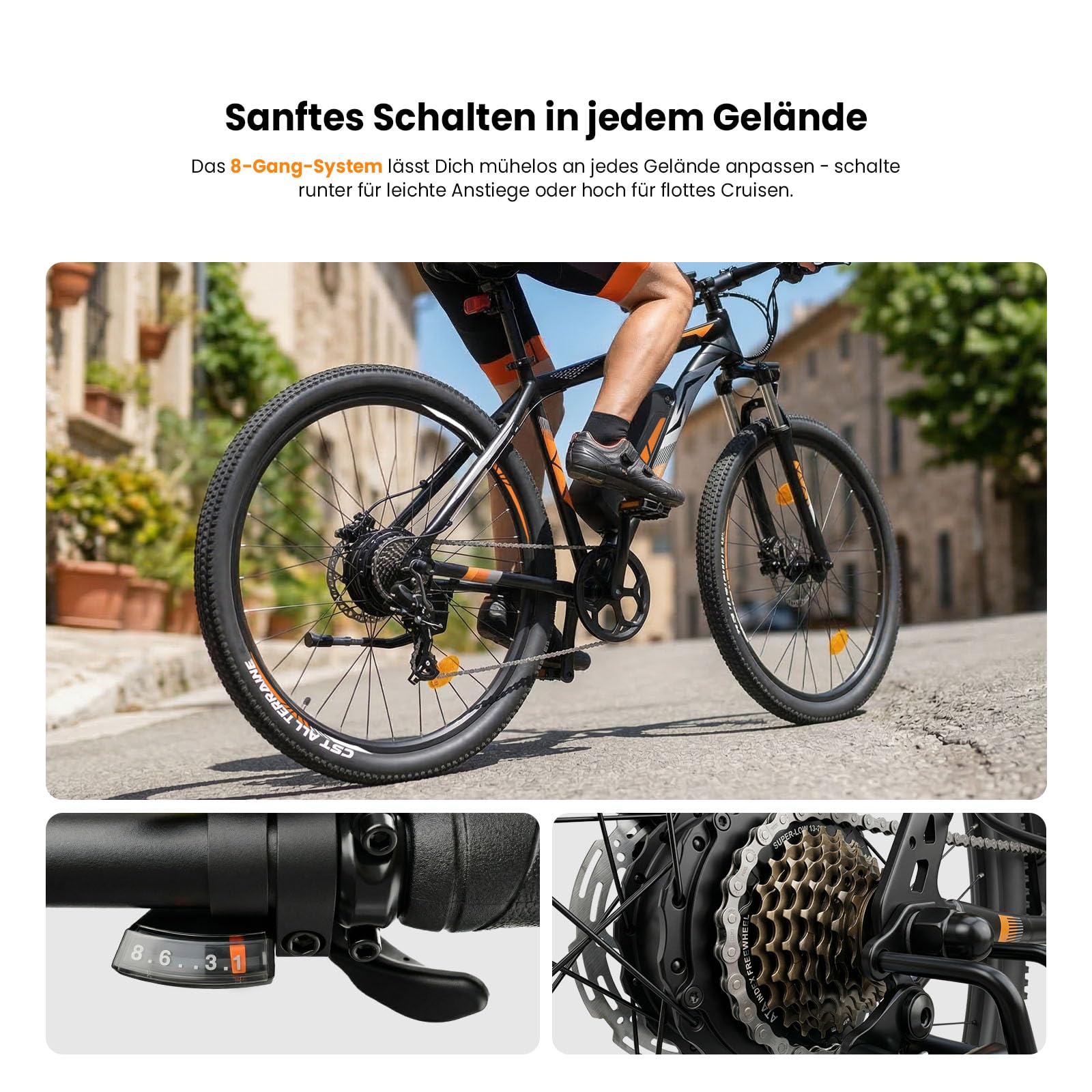 Touroll U2/U3 Pro E-Bike, 29" E-Mountainbike für Herren/Damen mit hydraulischer Scheibenbremse,Vollfederung, 48V 15Ah Akku, Reichweite bis zu 150 km, 70 Nm Drehmoment, 7-Gang-Offroad-Elektrofahrrad