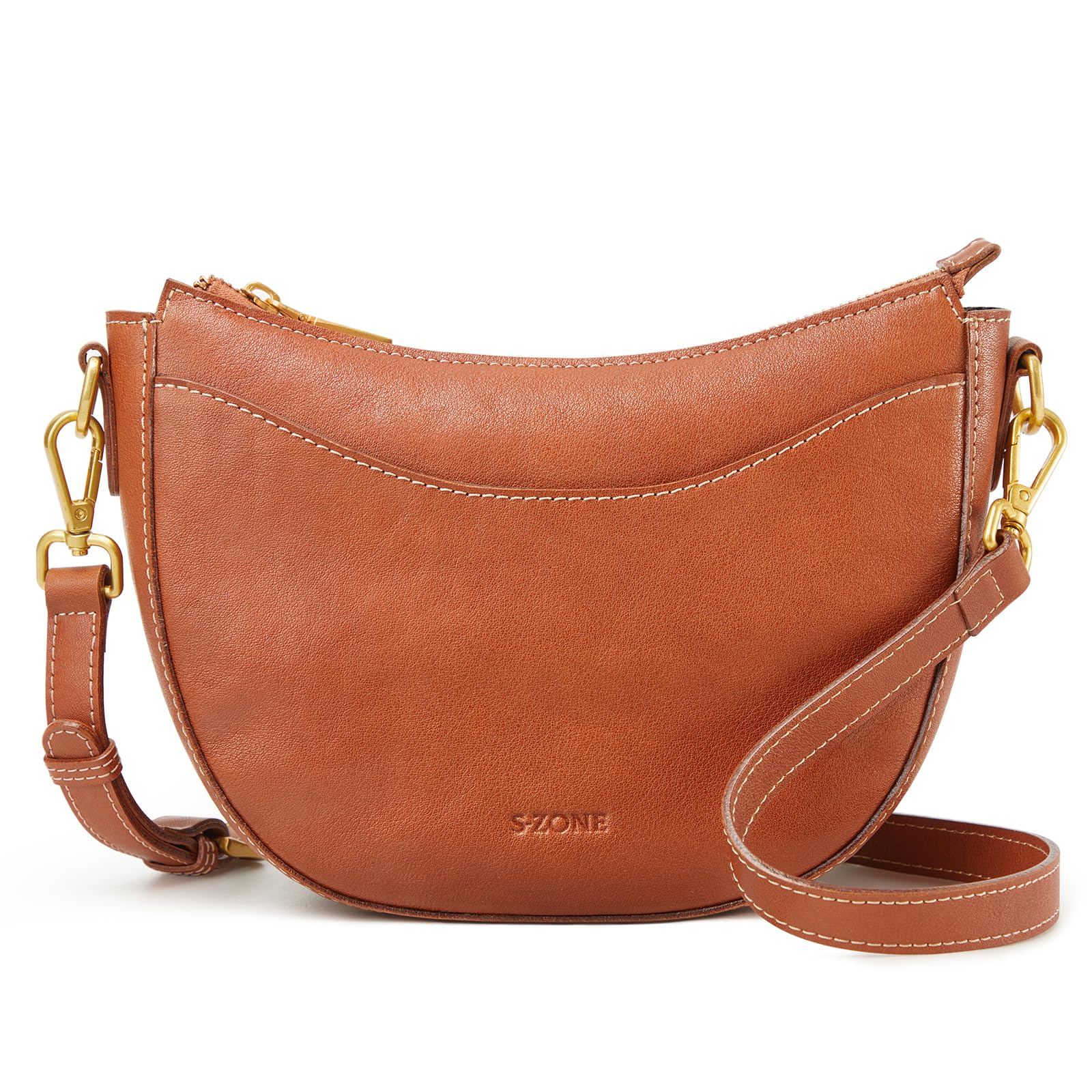 S-ZONE Leather Crossbody Bags for Women Small Purses with RFID Anti-theft Pocket Trendy Shoulder Bag Cute Handbags Satchel