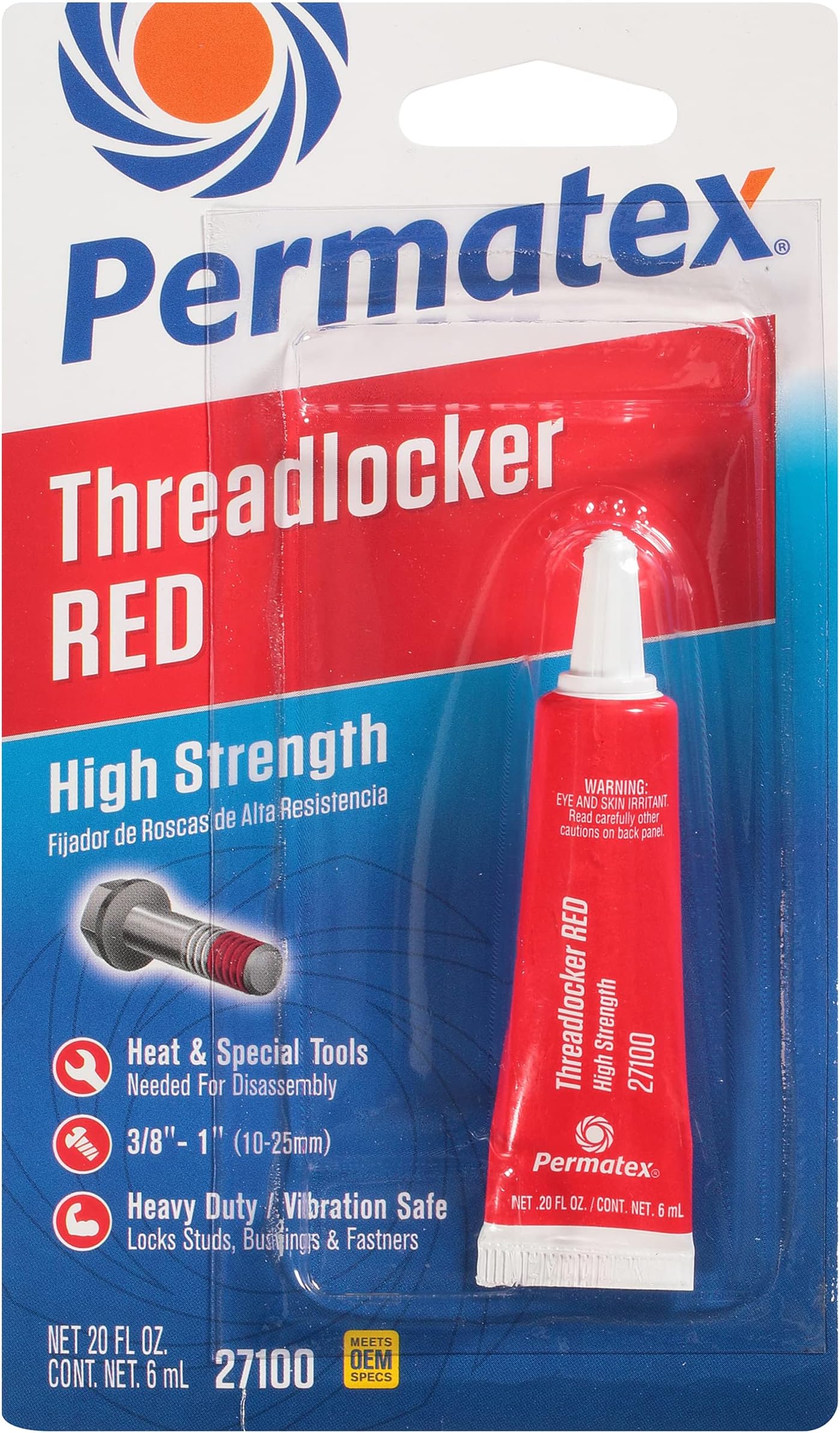 27100 High Strength Threadlocker Red, 6 ml