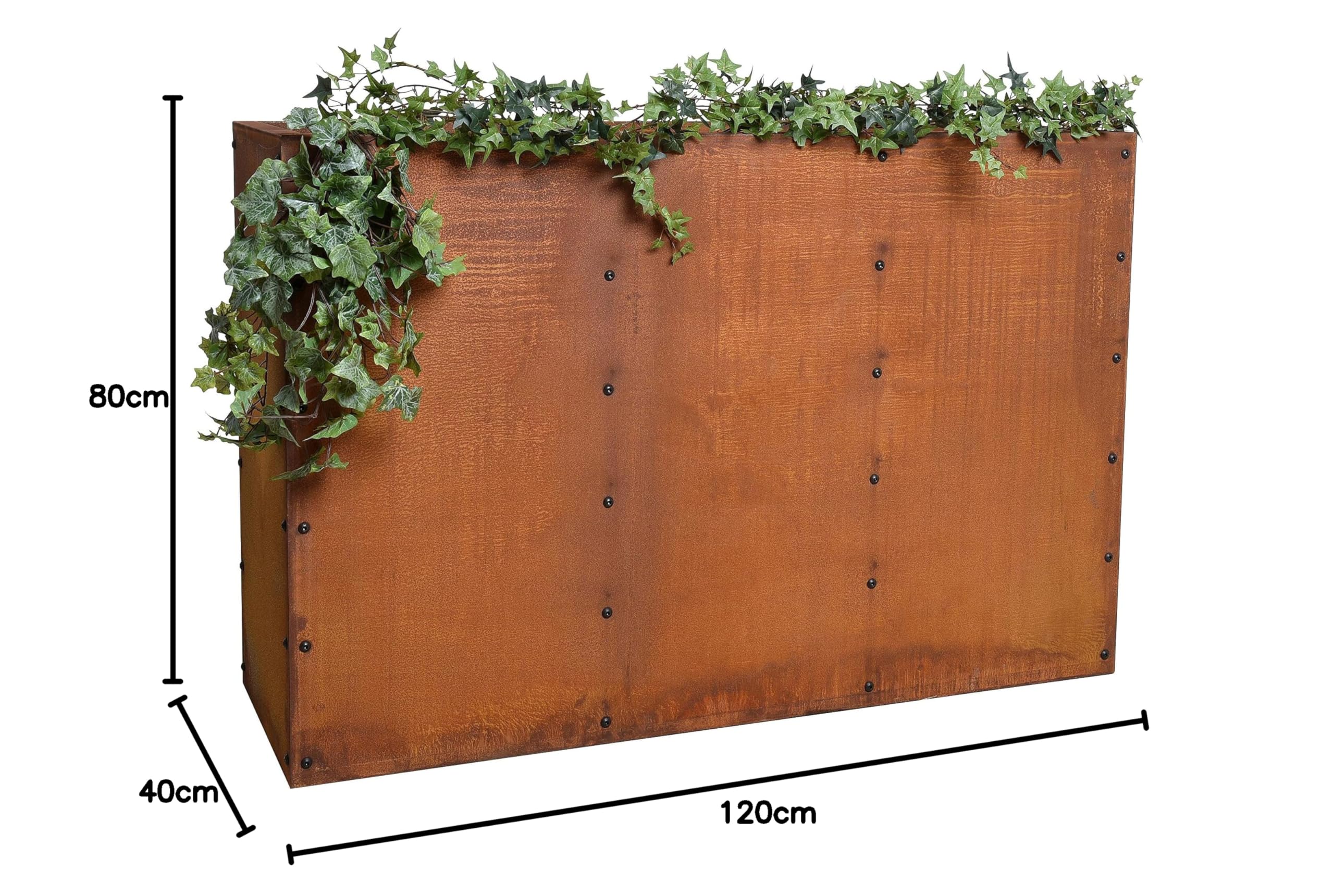 ESTEXO Hochbeet Pflanzkasten Edelrost Blumenkasten Pflanzbeet Blumenbeet Beet Stahl Pflanzkübel Blumenkübel Gartenbeet 120x40x80 cm