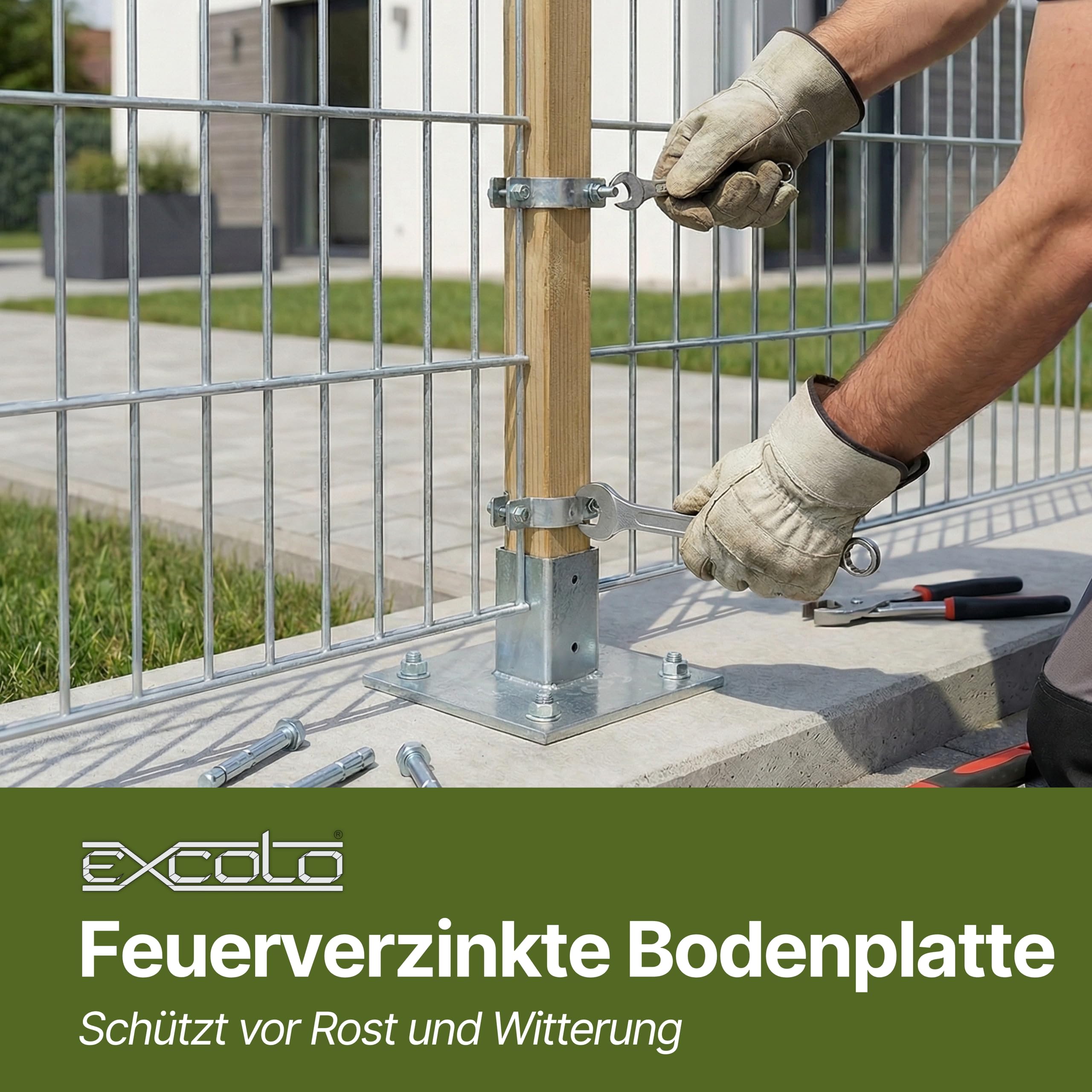 10x Pfostenträger 120x120 mm Aufschraubhülse 150 mm verzinkt Pfostenschuh Bodenhülse Pfostenanker für Holzpfosten Zaun Carport Pergola Gartenhaus Beton Montage stabil feuerverzinkt