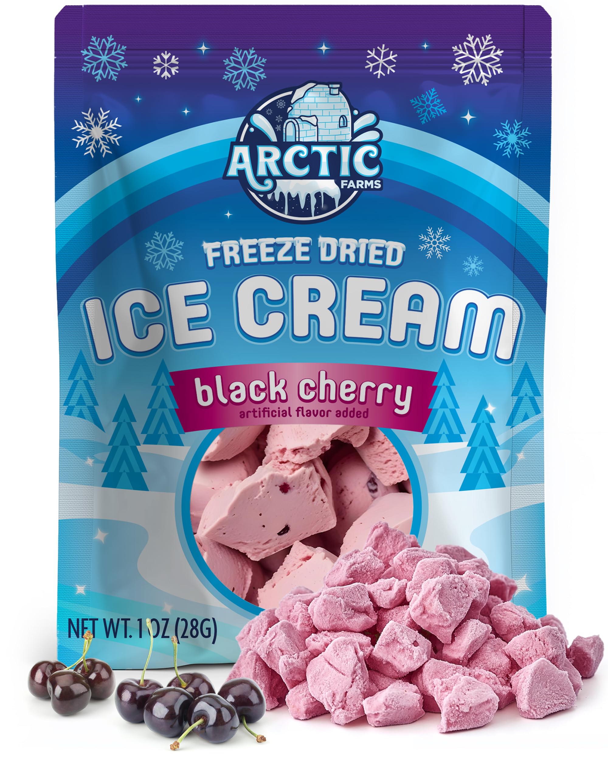 Arctic Farms Freeze Dried Ice Cream that Does Not Melt (Black Cherry)