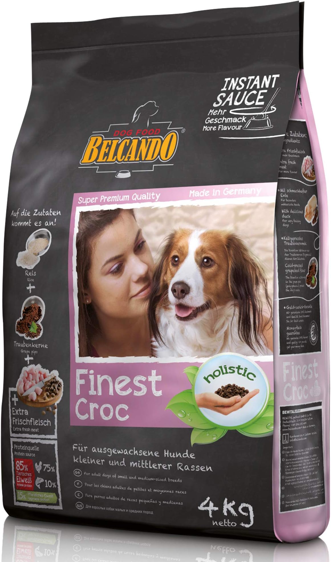 BelcandoTrockenfutter ADULT FINEST CROC Ente für erwachsene Hunde 4,0 kg