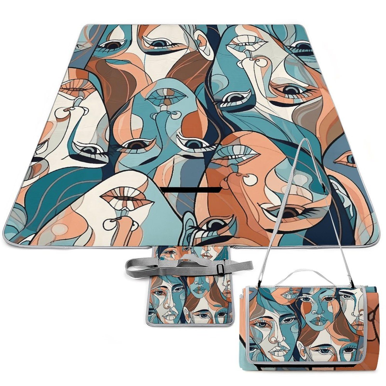 Tappetino da esterno con linee lisce, pieghevole, coperta da spiaggia impermeabile, facile da pulire, coperta da viaggio, per campeggio primaverile ed estivo