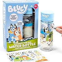 Vista 1 de Bluey Decora tu propia botella de agua, calcomanías reposicionables, ideal para fiestas de cumpleaños Bluetooth, deportes de verano y más, botella
