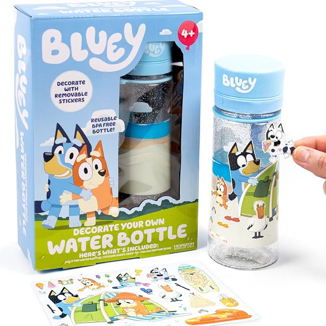 Bluey Decorate Your Own Water Bottle Repositionable Stickers Great For Bluey Birthday Parties Summer Sports and More Reusable