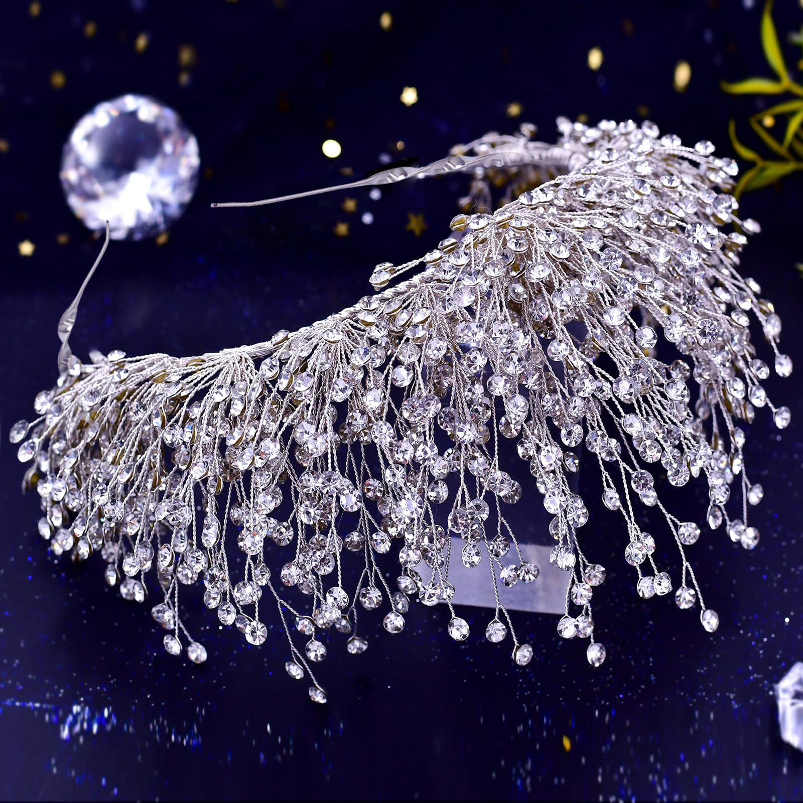 Corona di diadema da sposa in cristallo, diademi e corone da regina, corone da sposa per feste di compleanno, matrimoni, concorsi di nozze, accessori per capelli