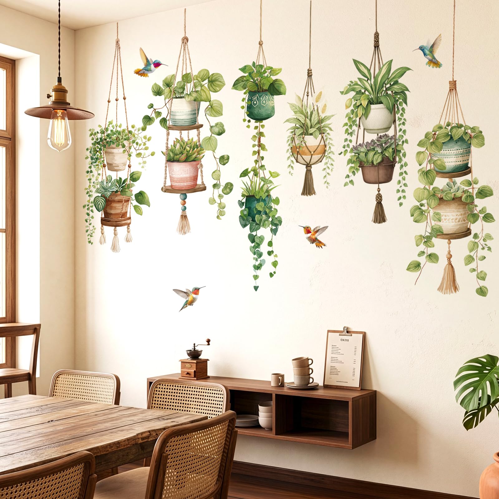 DECOWALL Hanging Potted Plants Wall Stickers (SG2-2604)