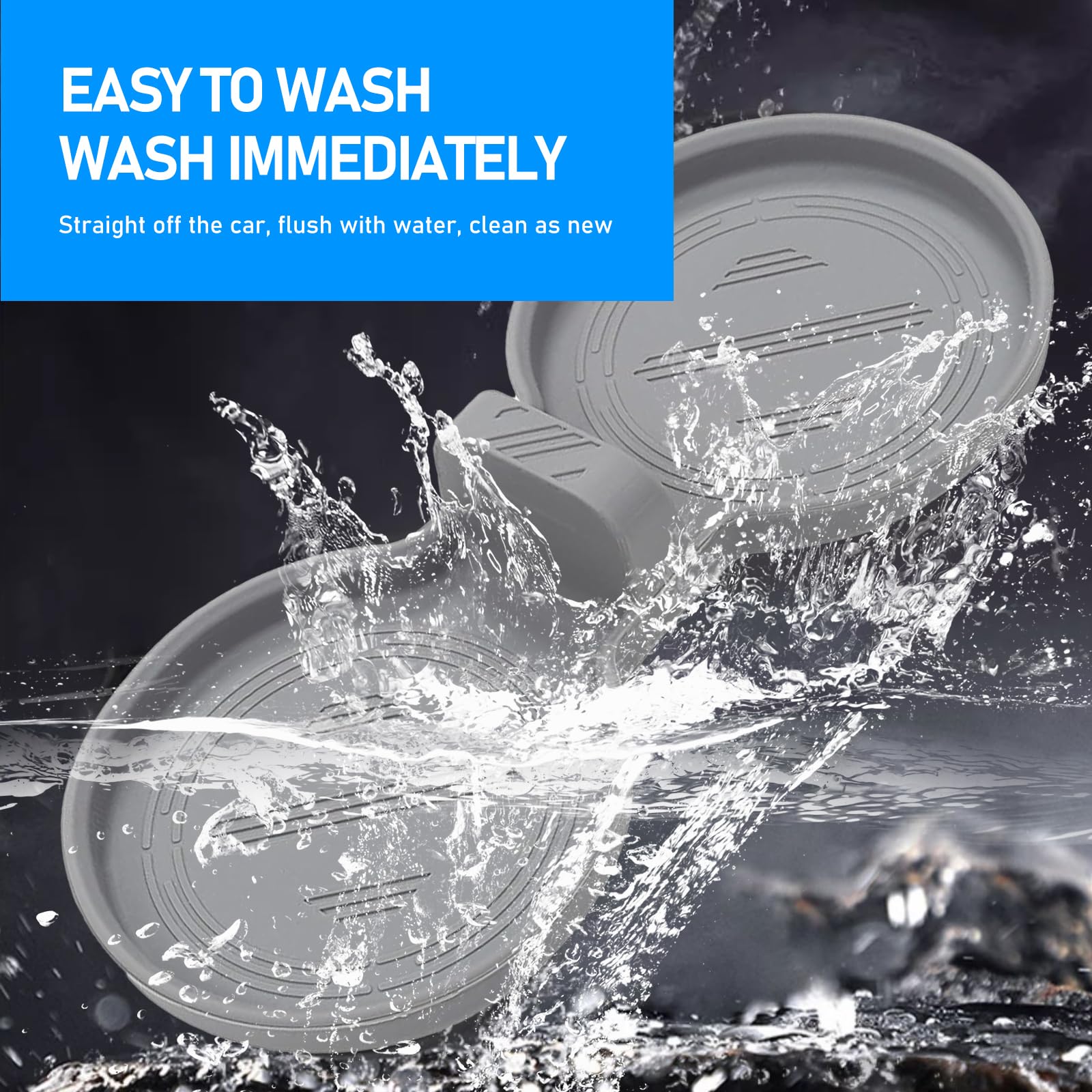 1 PC Car Coaster Environmentally Friendly Silicone Non-Slip Textured Scratch-Resistant Wear-Resistant Central Water Control Coaster Accessories Compatible with — view 7