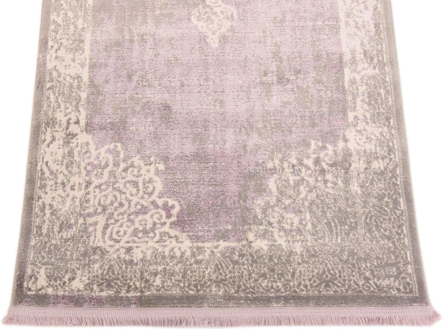 Unique Loom New Classical Collection Area Rug - Olwen (2' 7" x 10' Runner, Purple/ Gray)