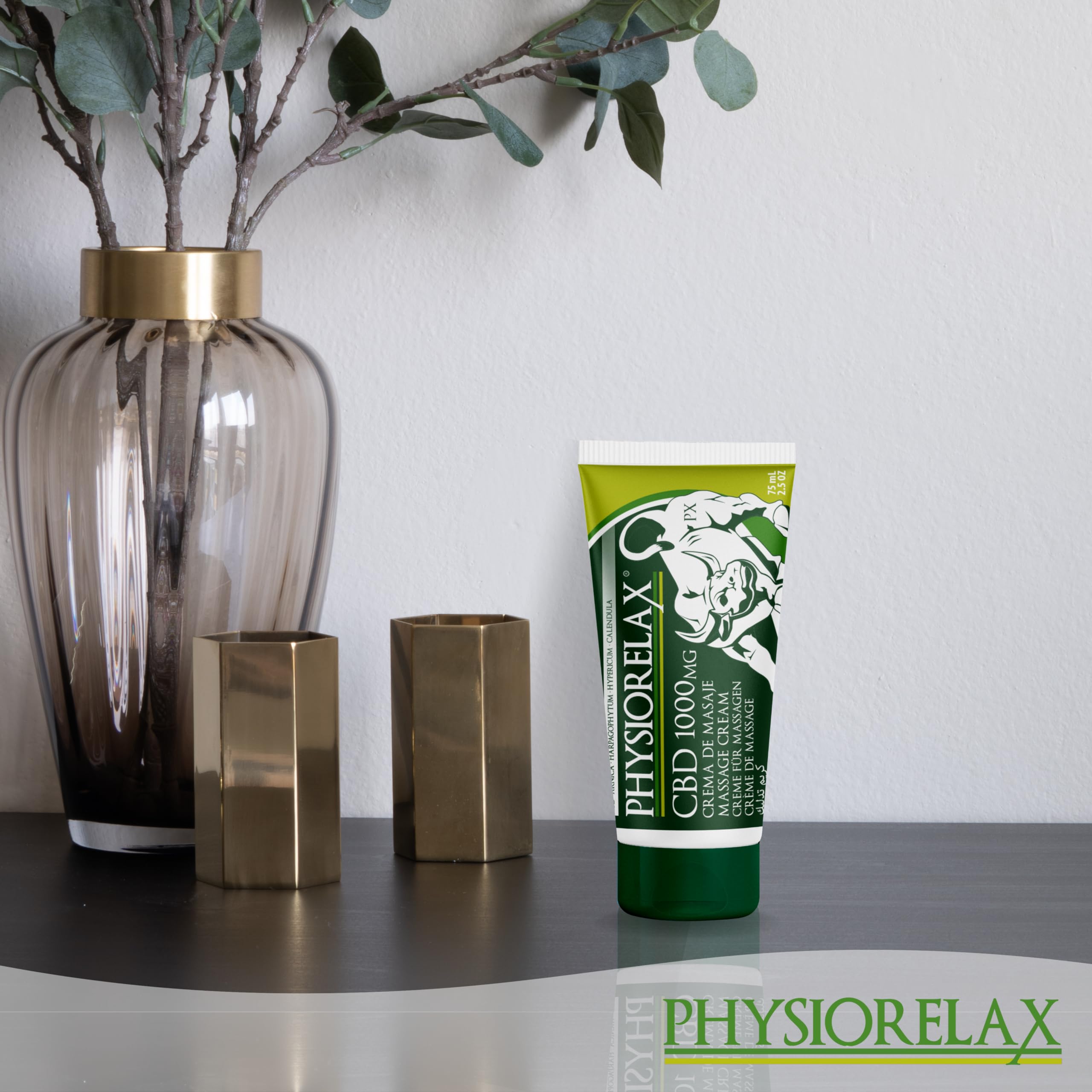 Physiorelax CBD – Crema de Masaje con 1000mg de Cannabidiol | Aceites Esenciales y Aceite de Cáñamo| Natural, rápido y Eficaz | Para Lumbares, Cervicales, Rodillas, Hombros, Espalda |Crema con Cañamo