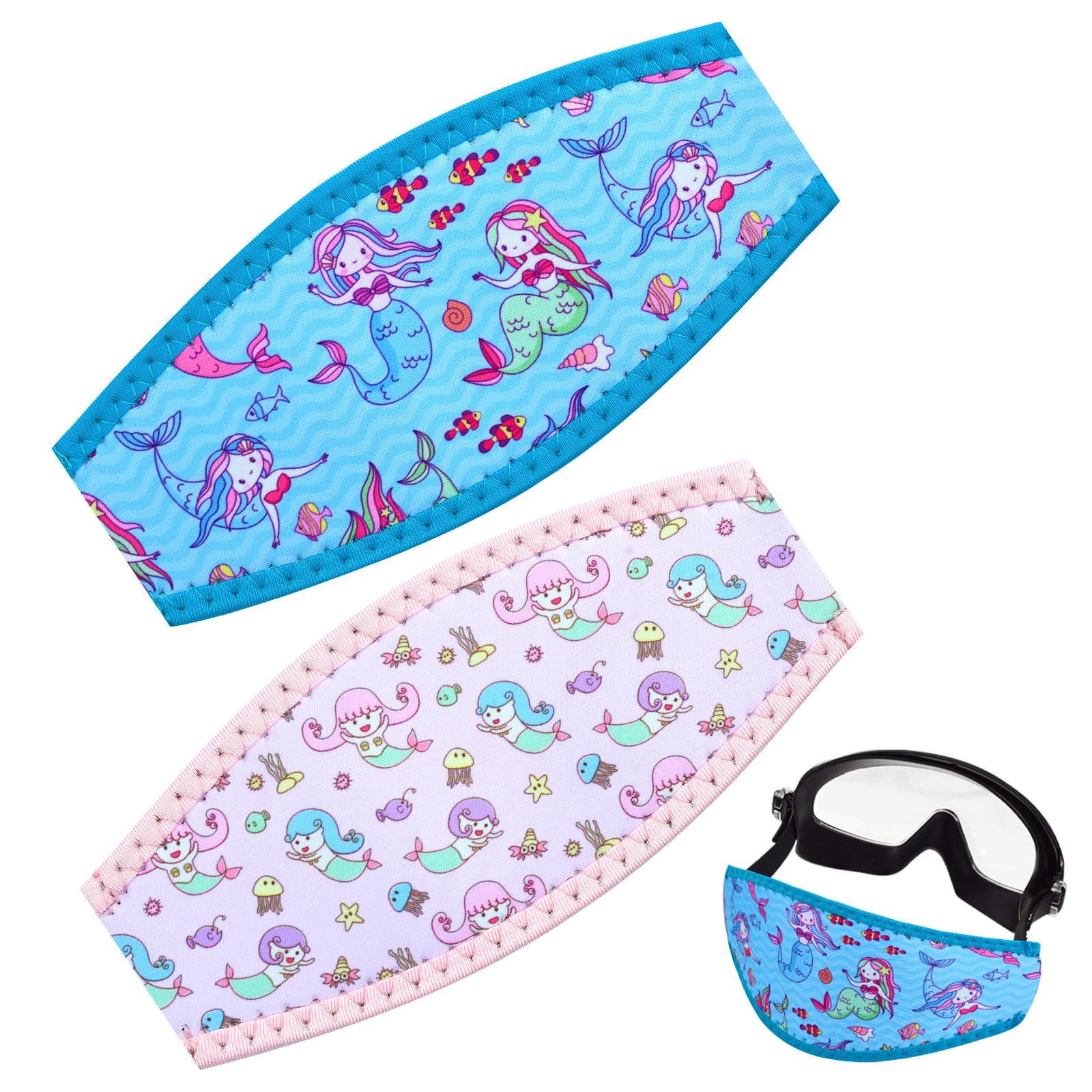 2PCS Cinturino per Maschera da Immersione, Cinturino Maschera in Neoprene, Cinturino per Maschera Sub, Cinghia per Maschera Subacquea Unisex, Cinturino per Avvolgimento da Immersione, per Sport Acquat