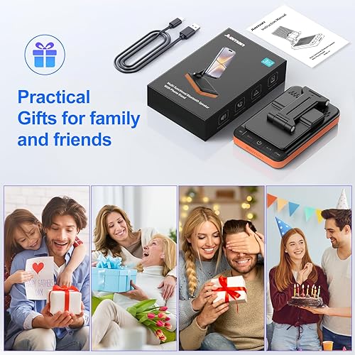 Miniatura 8 de JTEMAN Soporte de teléfono con altavoz Bluetooth con función de carga, soporte delgado plegable portátil, regalos de cumpleaños para hombres y