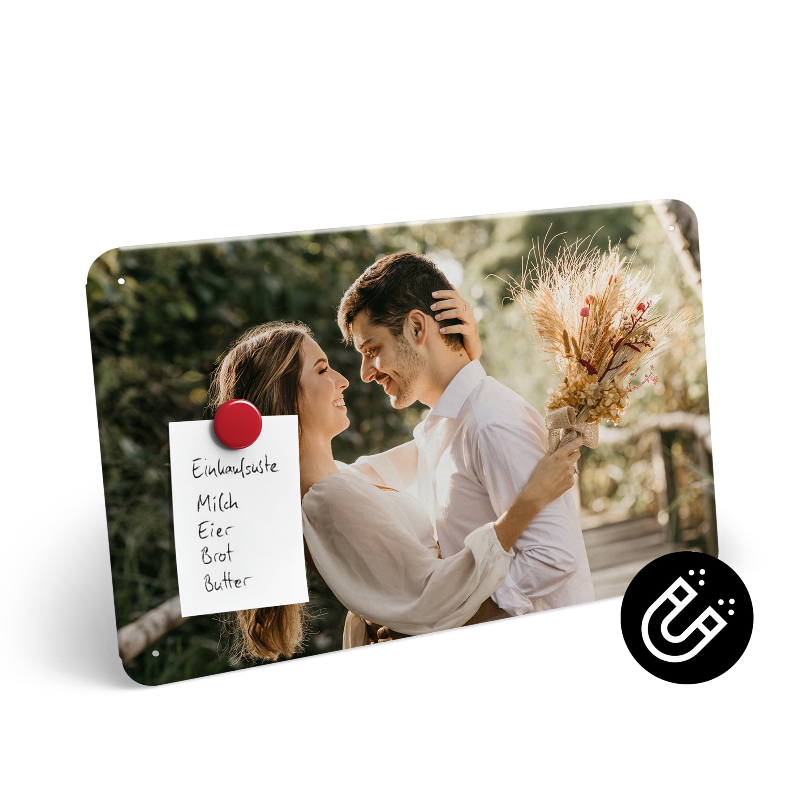 printplanet® Magnettafel personalisierbar - Magnet-Pinnwand mit Foto oder Text - 70 cm × 50 cm - Stahlblech, kratzfest & lichtecht