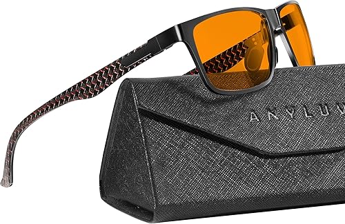 Miniatura 59 de ANYLUV Gafas de bloqueo de luz azul para hombre, gafas de juegos de computadora, ligeras, de metal Al-Mg, protección ocular antifatiga ocular