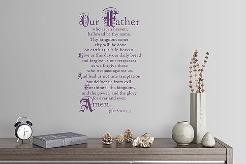 Miniatura 5 de 38"x24" Lord's Prayer Our Father Who Art in Heaven Give Us This Day Our Daily Bread Amen Mateo 69-13 - Adhesivo decorativo para pared