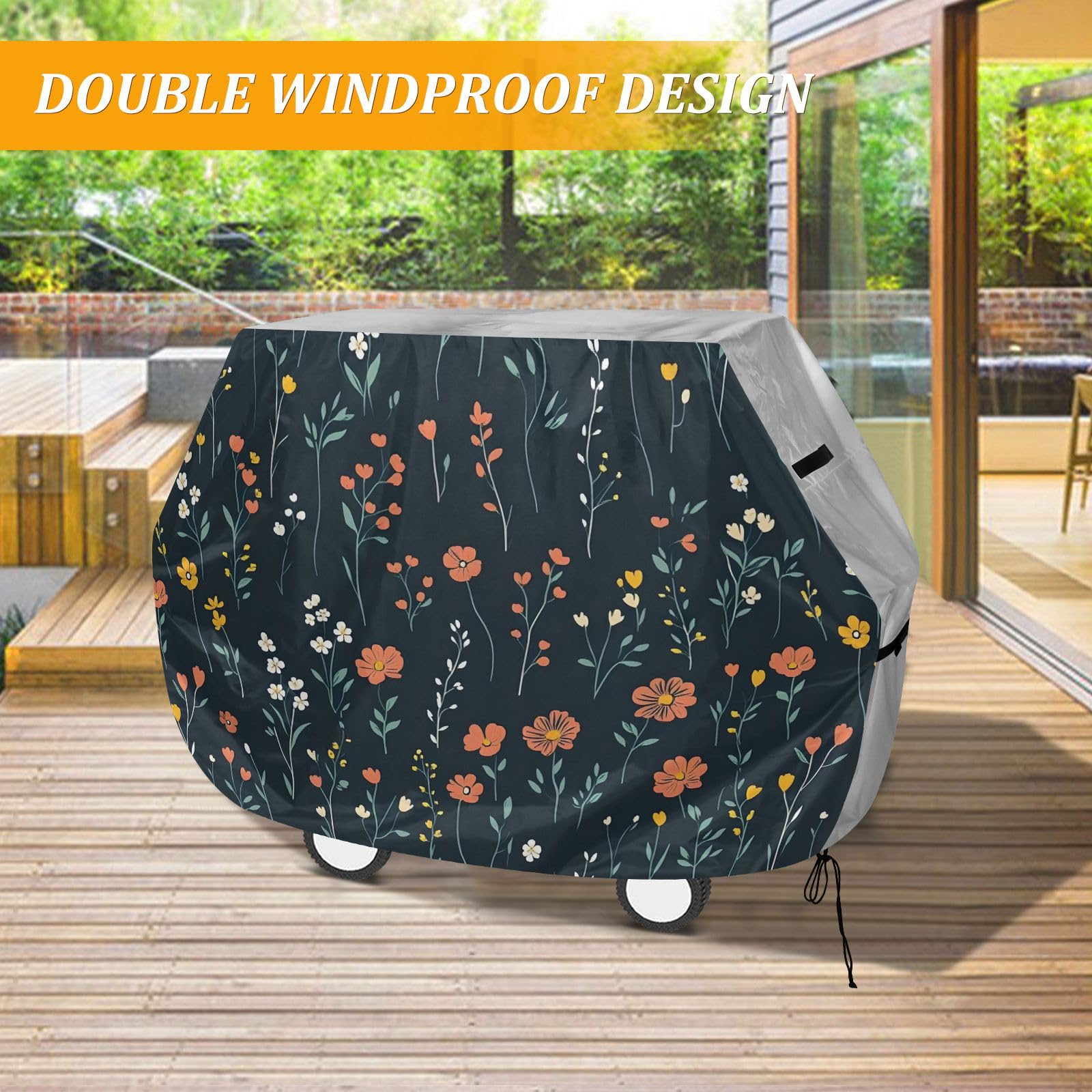 Florals - Copertura per barbecue, impermeabile, resistente, per esterni