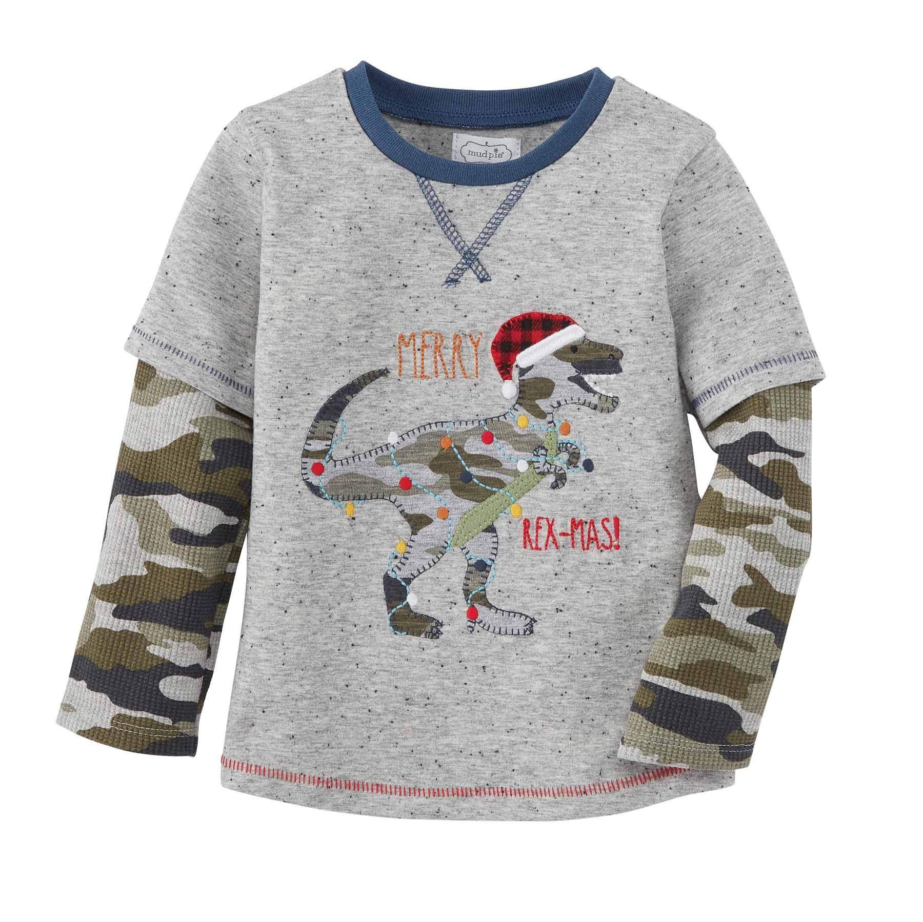 Mud Pie Baby Boys' Merry REXMAS TEE, Green, 24 Months-3T