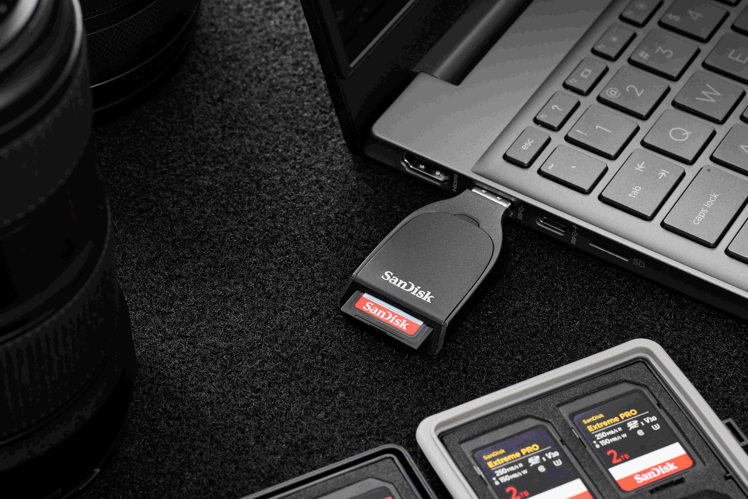 SanDisk QuickFlow SD UHS-I, Lector y Grabador de Tarjetas USB-A, Velocidad de Lectura hasta 250 MB/s, Velocidad de Escritura hasta 150 MB/s, USB 3.2 Gen 1