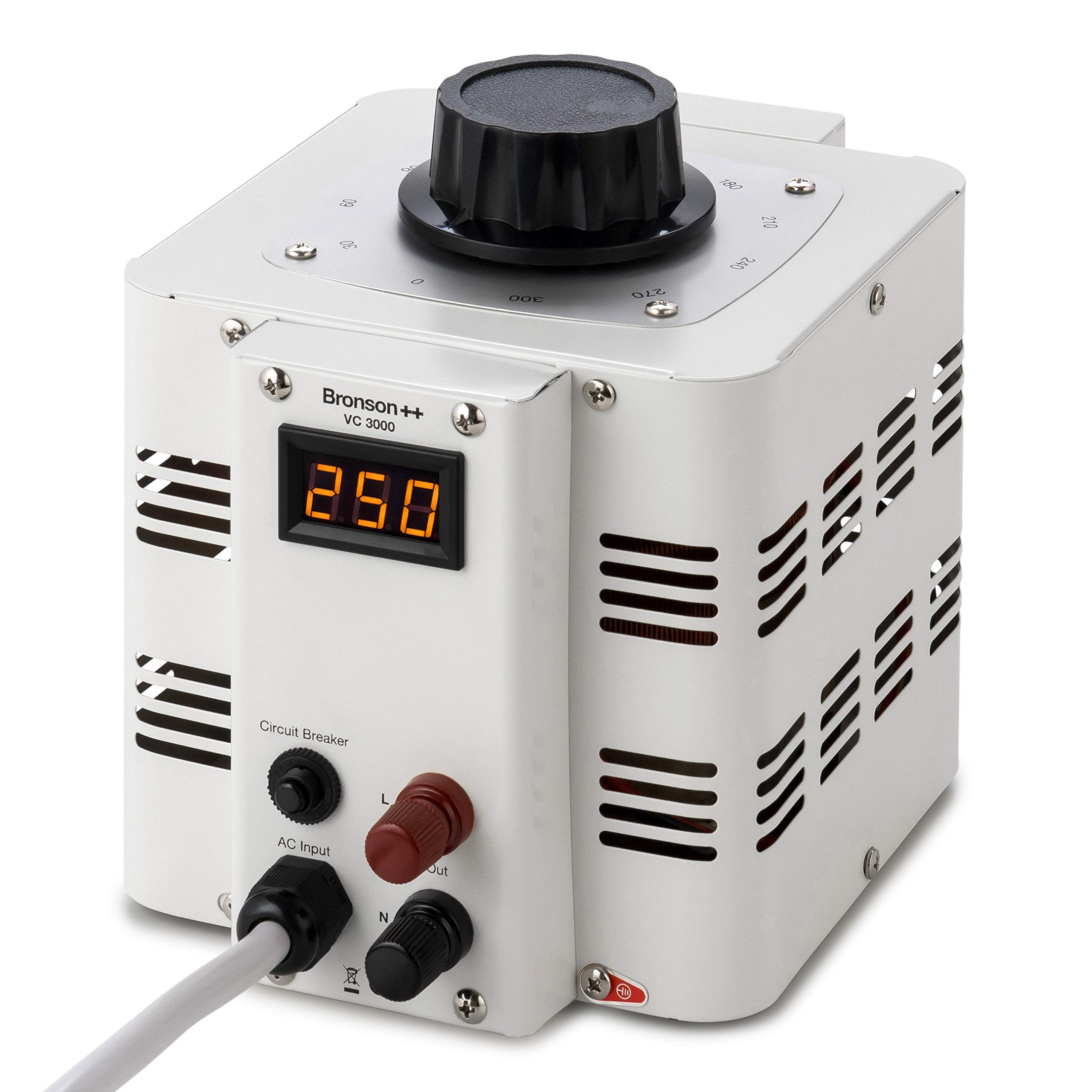 Bronson++ VC 3000 Variable Transformer Variac Toroidal Core - In: 230V - Out: 0-300V - 3000 Watt