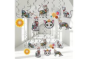 30 Pcs Dia de los Muertos Swirl Hanging Ornaments