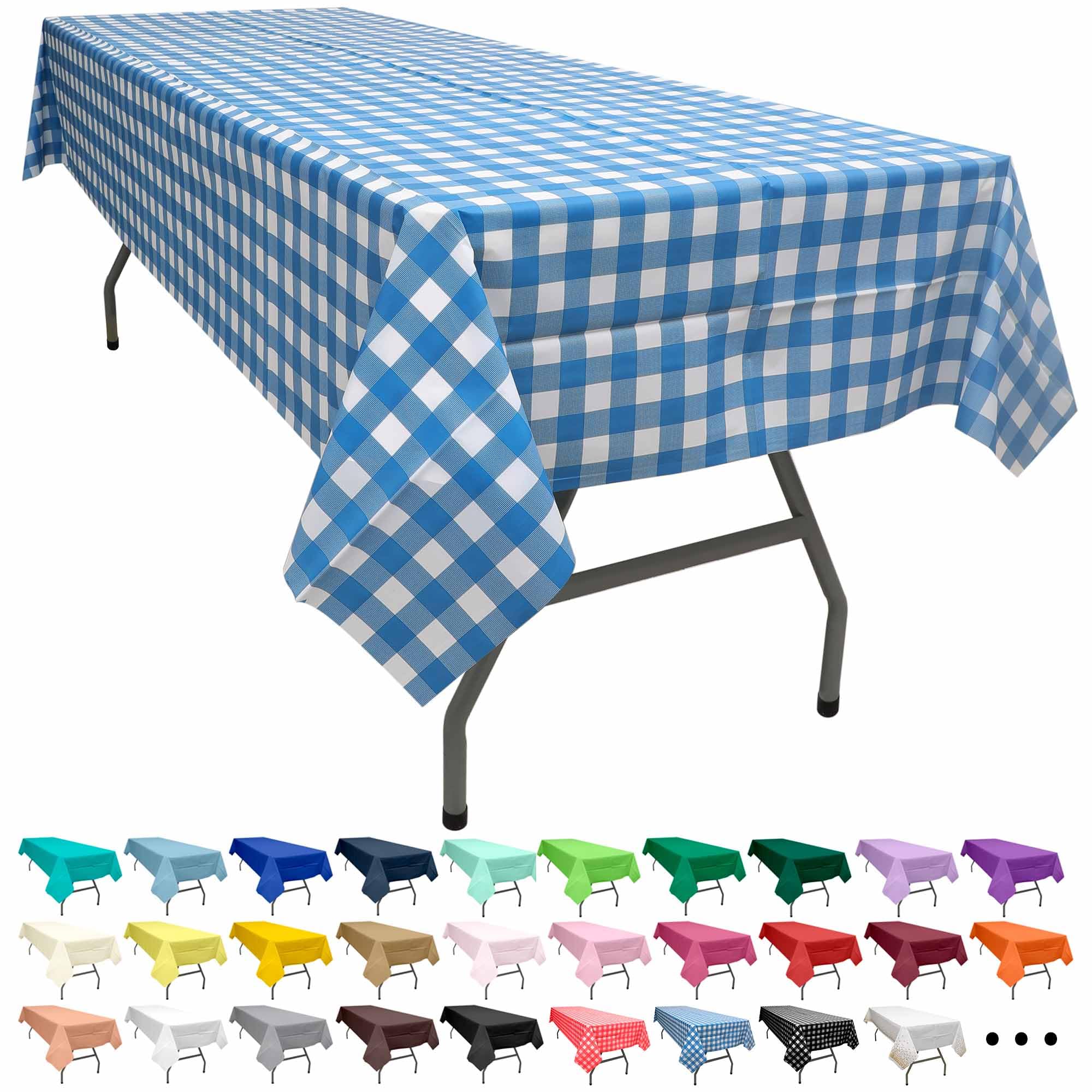 Party Ulyja Blush Pink 2 Pack Plastic Tablecloth Rectangle 54 x 108 Inches Disposable Pale Pastel Pink Reusable Table Covers for Dining, Birthday, Wedding, Picnic, Event and Outdoor Use — view 24