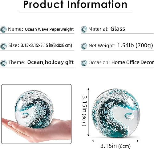 Miniatura 25 de EUSTUMA Figura de flor de vidrio soplado a mano, pisapapeles de vidrio para regalo de cumpleaños Papel colorido de la ciudad
