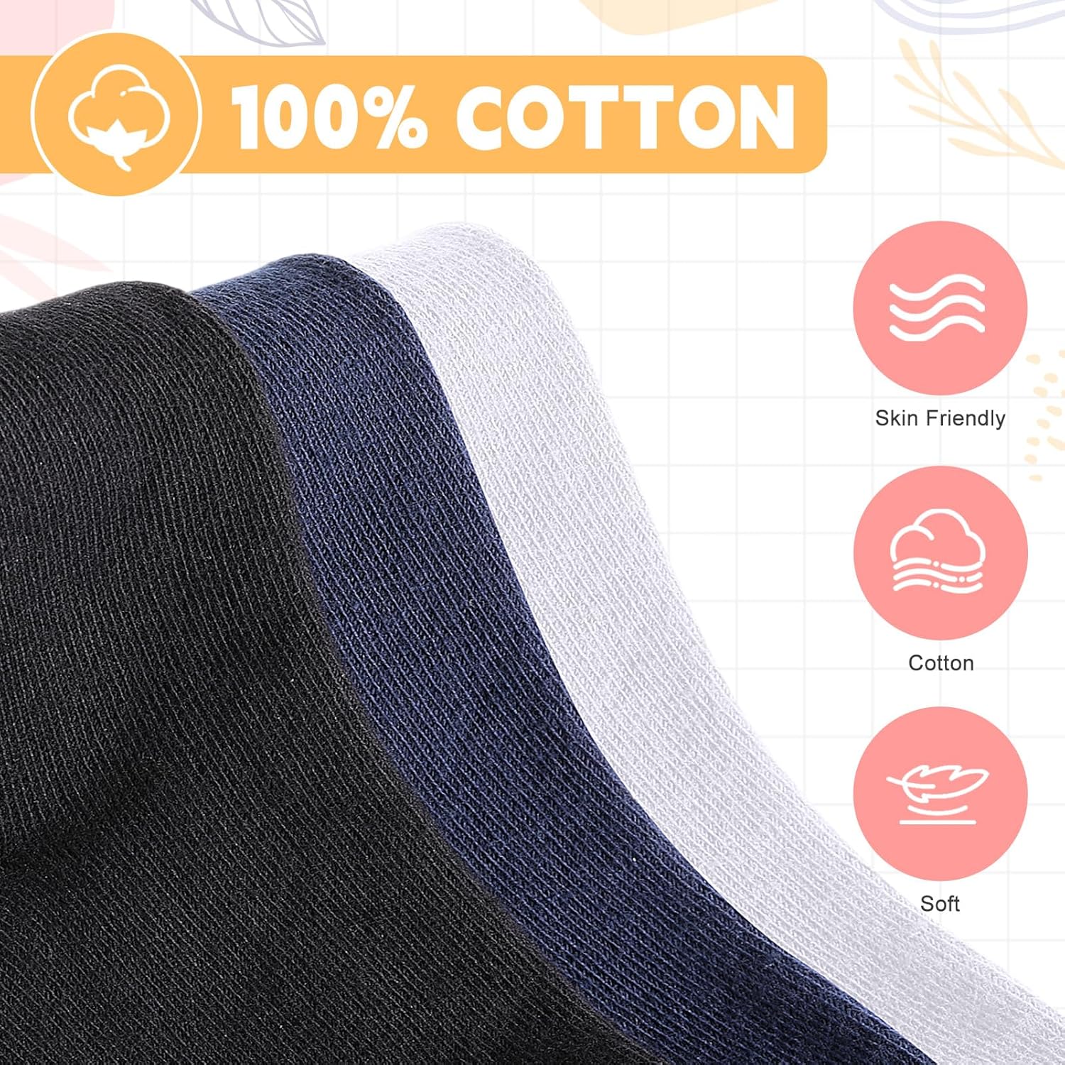 Cozypower 4 Pairs Calf Knee High Sock for Girl Kid Boy, Cotton School Uniform Unisex Solid Seamless Sock for Dress - Image 4