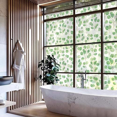 Vista 75 de DKTIE Película decorativa de vinilo para ventana de adherencia estática, película de privacidad no adhesiva con kit de instalación, tecnología