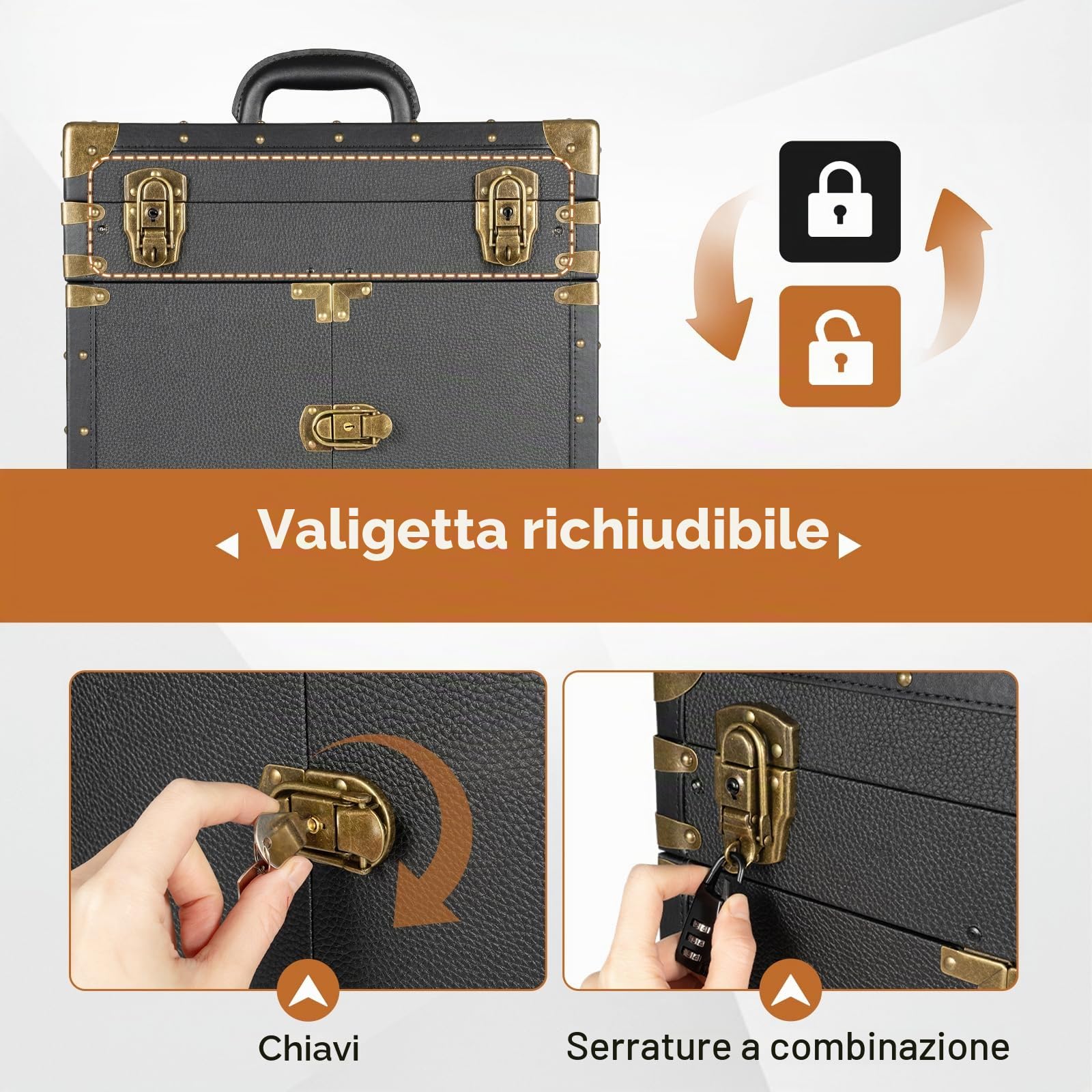 Carrello da parrucchiere a 3 livelli con lucchetto, scatola degli attrezzi per salone di bellezza, supporto per asciugacapelli, per parrucchieri, stilisti, 39 x 25 x 82 cm