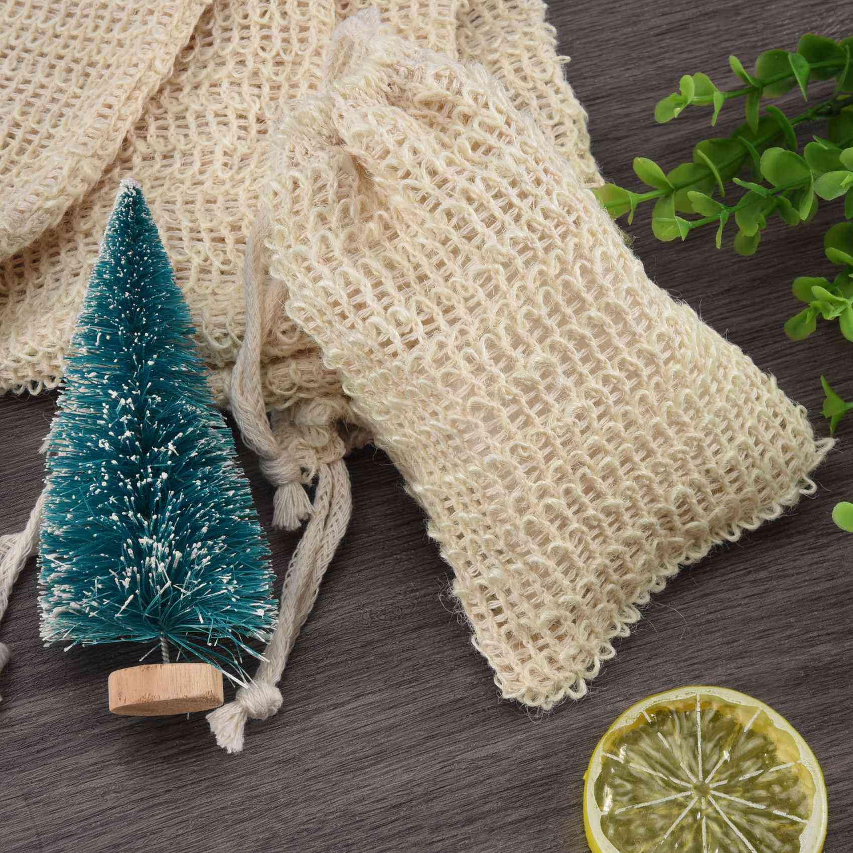 VENOAL 300 Piezas Bolsa de Jabón de Sisal de Baño de Ducha Bolsa de Jabón de Sisal Natural Soporte de Bolsa de Ahorro de Jabón Exfoliante